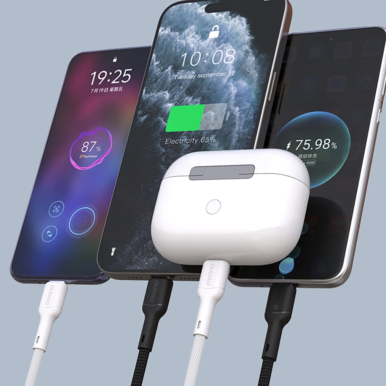 USB-C Data- en Oplaadkabel - USB-C Dudao L9C, 65W, 1m, Zwart