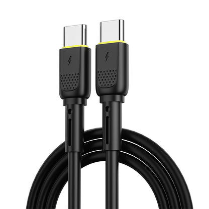 Data- en Oplaadkabel USB-C - USB-C WiWu Wi-C034, 60W, 1.2m, Zwart