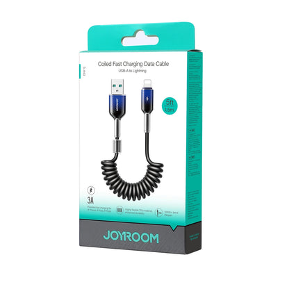 Data- en Oplaadkabel USB-A - Lightning Joyroom S-A43 Crystal, 18W, 1.5m, Zwart