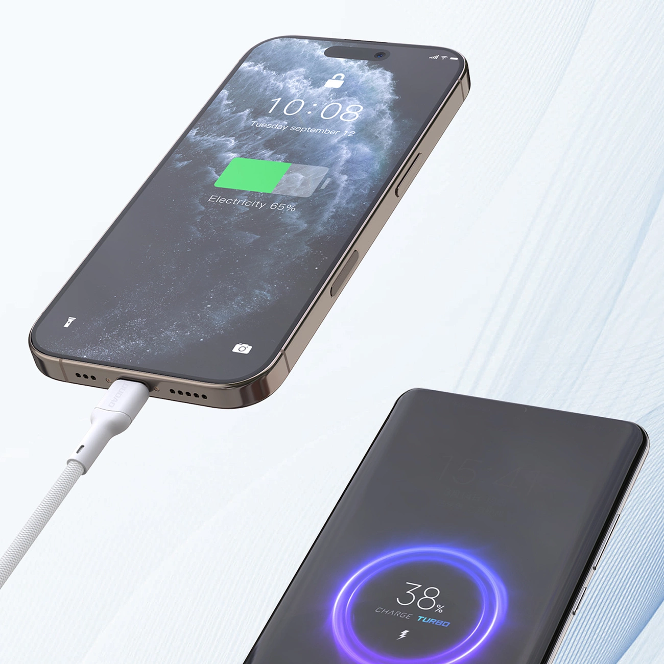 Data- en Oplaadkabel USB-C - USB-C Dudao L9C Max, 240W, 2m, Wit