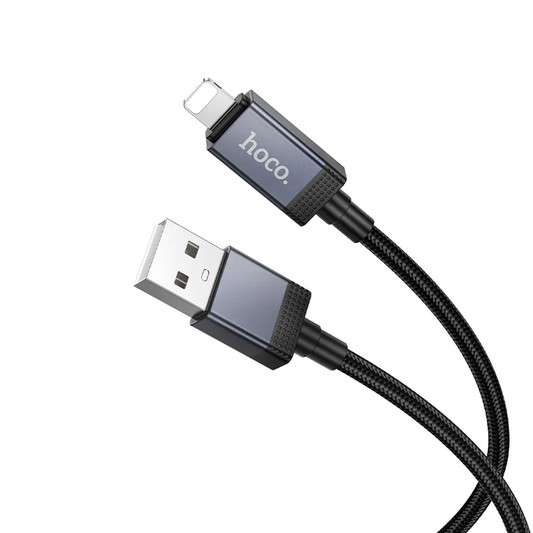 Data- en Oplaadkabel USB-A - Lightning HOCO X118 Display, 12W, 1m, Zwart