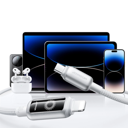 USB-C - Lightning Joyroom S-A55 StarFlight Display Data- en Oplaadkabel, 30W, 1.2m, Wit