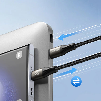 USB-C Data- en Oplaadkabel - USB-C Joyroom S-A25 Light-Speed, 100W, 1.2m, Zwart