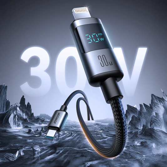 USB-C - Lightning Data- en Oplaadkabel Joyroom S-A16 Pro Prism Display, 30W, 1.2m, Zwart