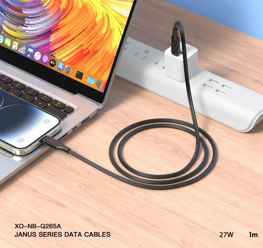 USB-C - Lightning Data en Oplaadkabel XO Design NB-Q265A, 27W, 1m, Zwart