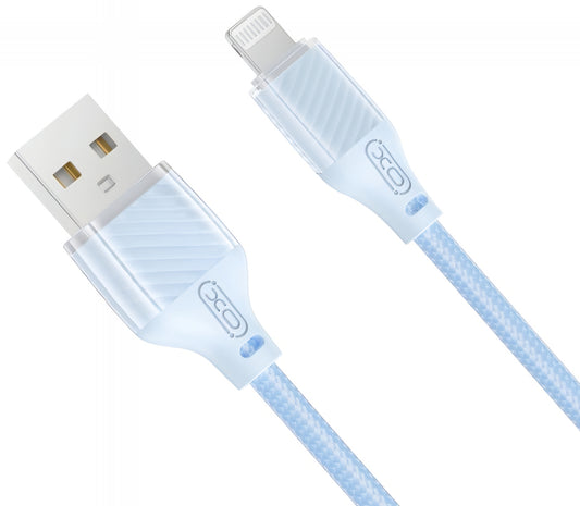 USB-A - Lightning Data en Oplaadkabel XO Design NB291, 18W, 1m, Blauw