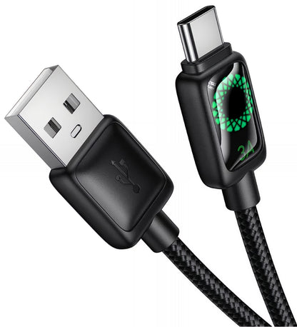 USB-A to USB-C Data and Charging Cable HOCO U146, 36W, 1.2m, Black