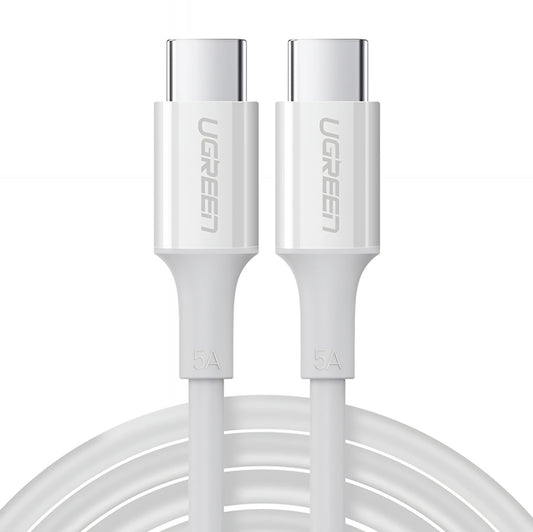 USB-C Data- en Oplaadkabel - USB-C UGREEN US300, 100W, 2m, Wit