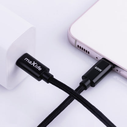 USB-C Data- en Oplaadkabel - USB-C MaXlife MXUC-12, 60W, 1m, Zwart