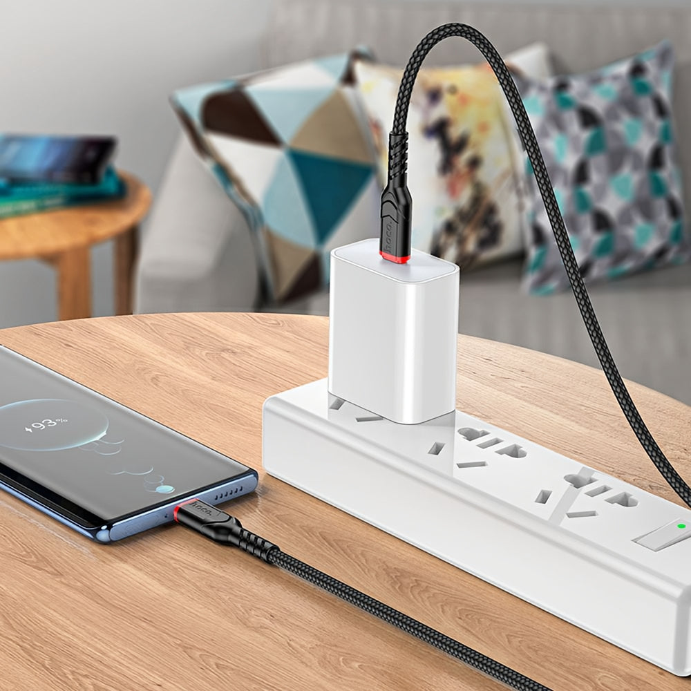 USB-C Data- en Oplaadkabel - USB-C HOCO X59 Victory, 60W, 1m, Zwart