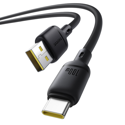 Data- en Oplaadkabel USB-A - USB-C Baseus Silky, 100W, 1m, Zwart P10377703113-00