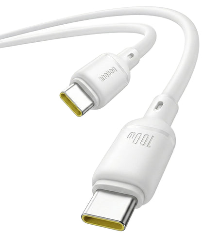 USB-C Data- en Oplaadkabel - USB-C Baseus Silky, 100W, 1m, Wit P10377704213-00