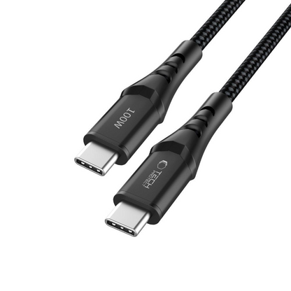 USB-C Data- en Oplaadkabel - USB-C Tech-Protect UB11T Ultraboost, 100W, 1m, Zwart