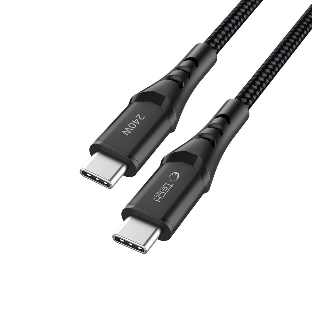 USB-C Data and Charging Cable - USB-C Tech-Protect UB11T Ultraboost, 240W, 2m, Black