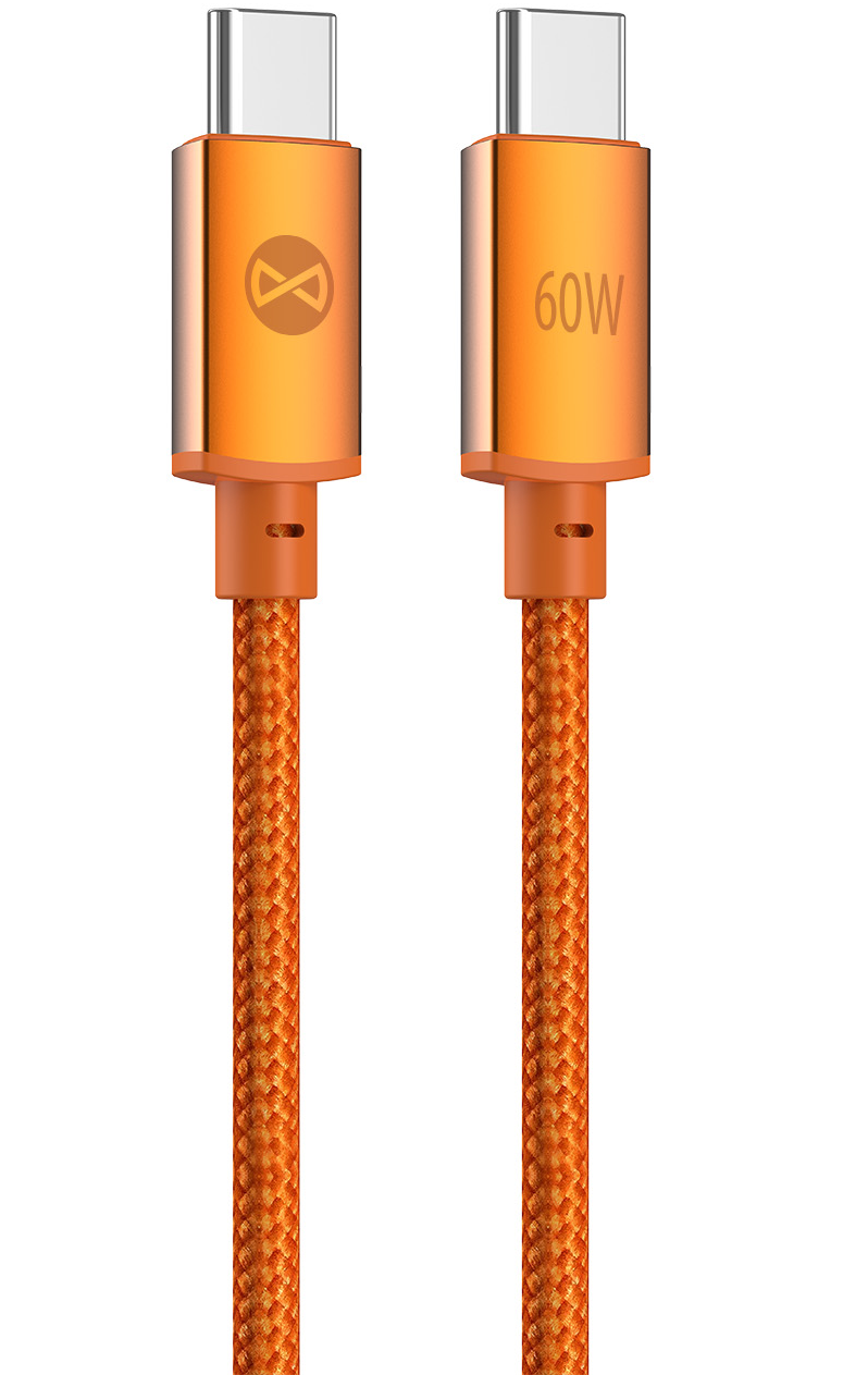 USB-C Data- en Oplaadkabel - USB-C Forever Saffron, 60W, 1m, Oranje