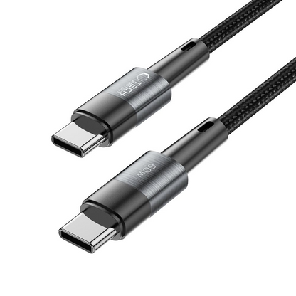 USB-C Data- en Oplaadkabel - USB-C Tech-Protect Ultraboost, 60W, 1m, Grijs