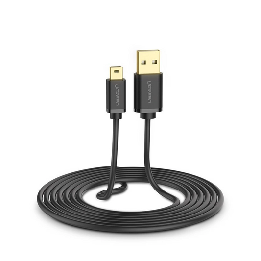 USB-A naar miniUSB gegevens- en oplaadkabel UGREEN US132, 3m, zwart
