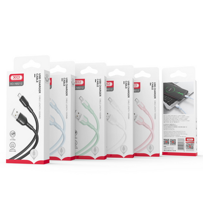 USB-A - Lightning data- en oplaadkabel XO Design NB212, 18W, 1m, Wit 