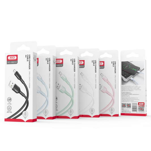 USB-A - Lightning data- en oplaadkabel XO Design NB212, 18W, 1m, Wit 