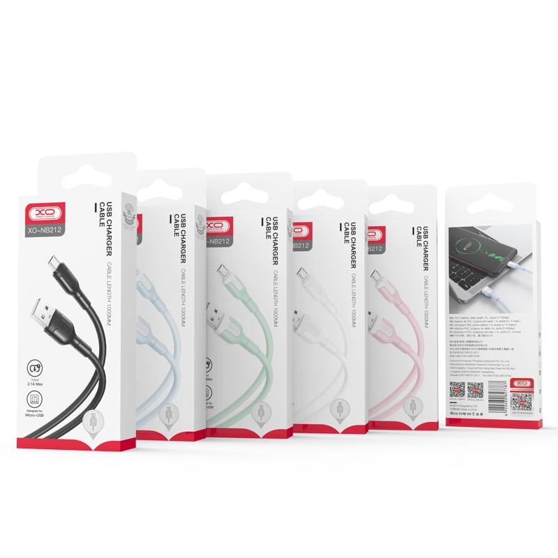 USB-A - Lightning Data en Oplaadkabel XO Design NB212, 18W, 1m, Roze