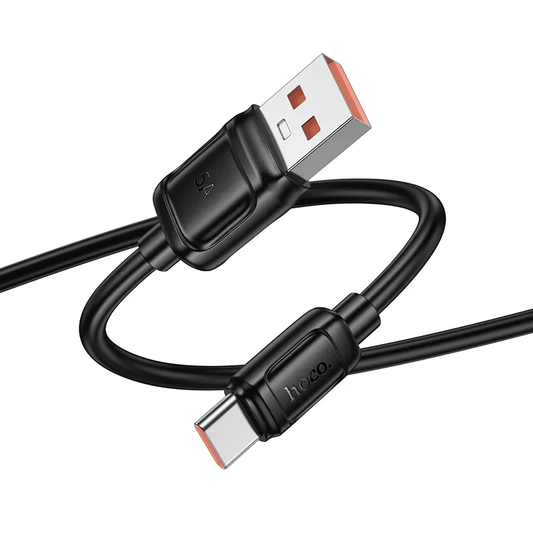 USB-A naar USB-C Data- en Oplaadkabel HOCO X115, 100W, 1m, Zwart