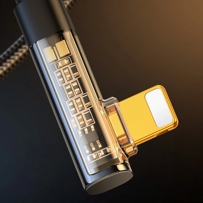 USB-A naar Lightning Data- en Oplaadkabel Joyroom S-UL012A6 Angled, 18W, 1,2m, Zwart