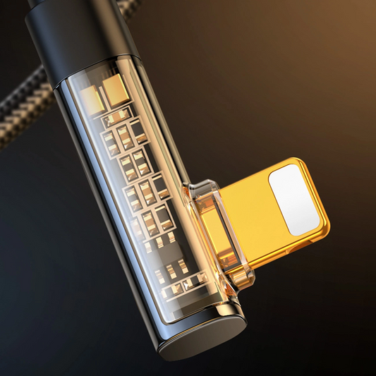 USB-A naar Lightning Data- en Oplaadkabel Joyroom S-UL012A6 Angled, 18W, 1,2m, Zwart