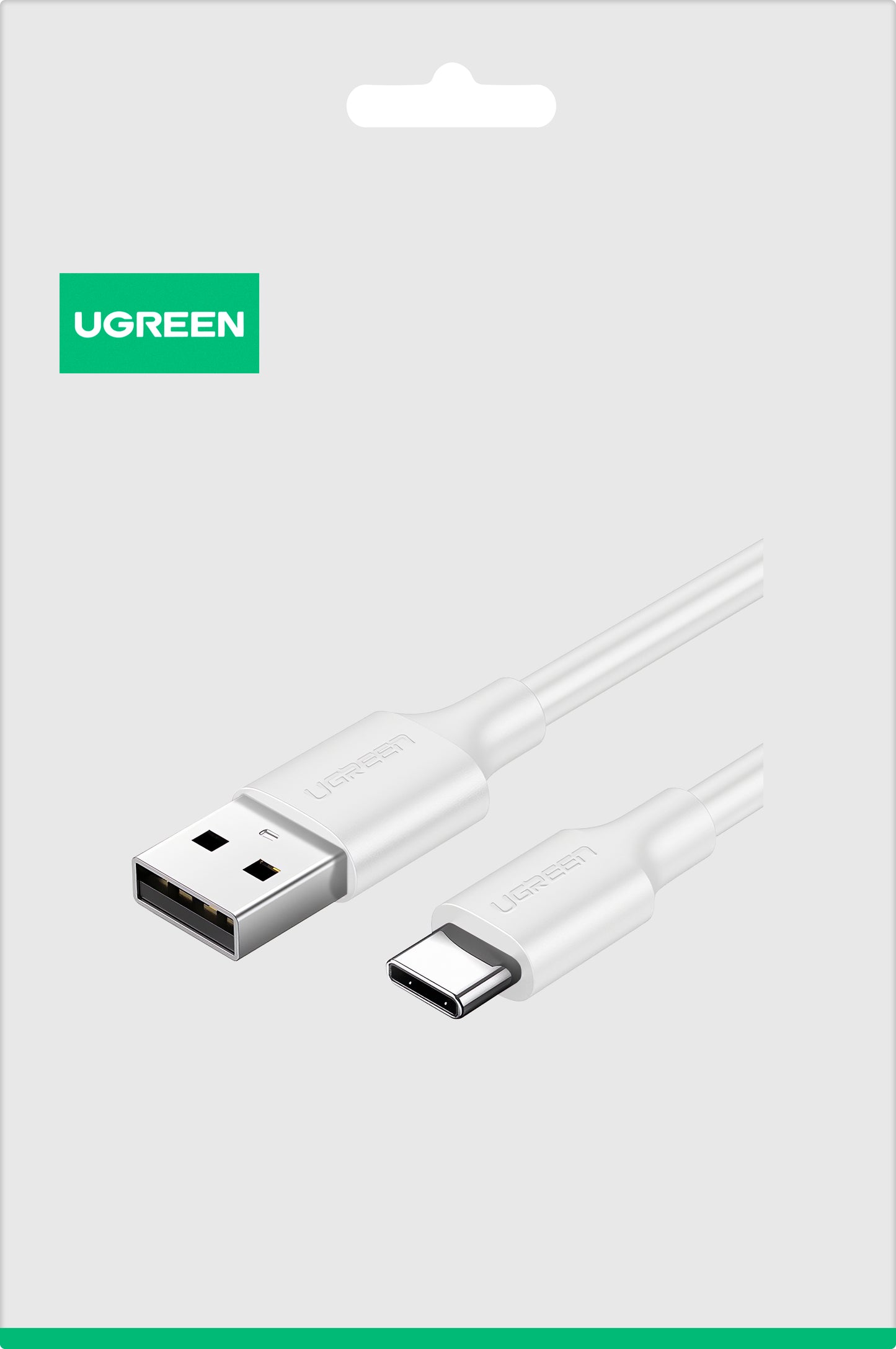 USB-A - USB-C Data- en Oplaadkabel UGREEN US287, 18W, 1.5m, Wit