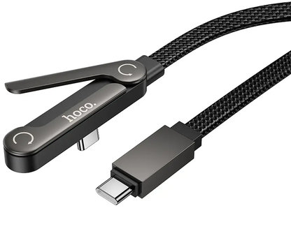 USB-C Data- en Oplaadkabel - USB-C HOCO U150 Exquisite, 60W, 1,2m, Zwart