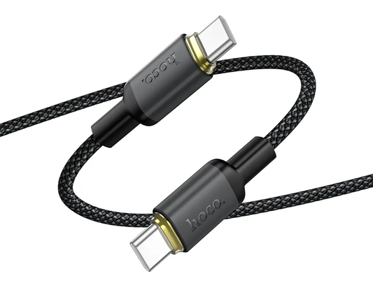 USB-C Data- en Oplaadkabel - USB-C HOCO X128 Benefit, 60W, 1m, Zwart