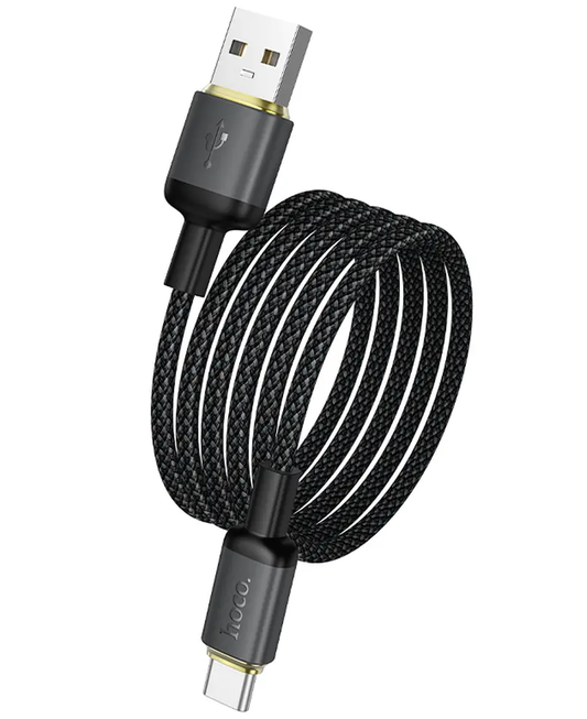USB-A - USB-C Datakabel en Oplaadkabel HOCO X128 Benefit, 36W, 1m, Zwart