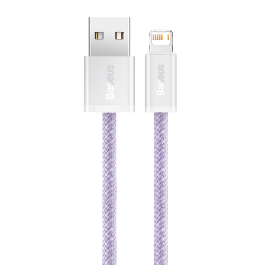USB-A - Lightning Data- en Oplaadkabel Baseus Dynamic Series, 18W, 2m, Paars CALD000505