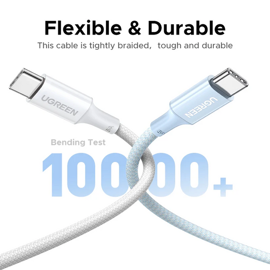 USB-C Data- en Oplaadkabel - USB-C UGREEN L502 (35221), 100W, 2m, Wit