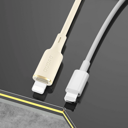 USB-A - Lightning Dudao L7SL Data- en Oplaadkabel, 18W, 1m, Beige