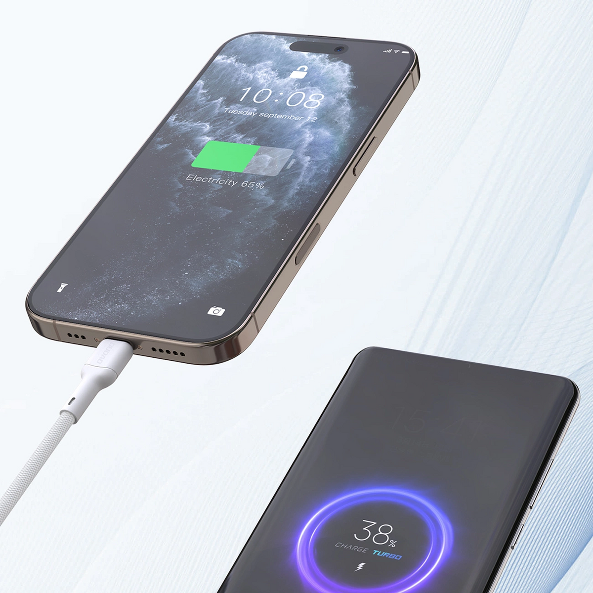 USB-C Data- en Oplaadkabel - USB-C Dudao L9C Max, 240W, 1,2m, Wit