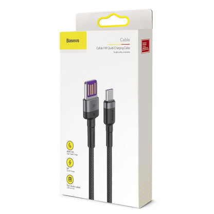 Data and Charging Cable USB-A - USB-C Baseus HW Quick Charging, 100W, 1m, Grey CATKLF-PG1 CATKLF-PG1