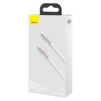 USB-C Data and Charging Cable - USB-C Baseus Cafule Metal Series, 100W, 1m, White CATJK-C02