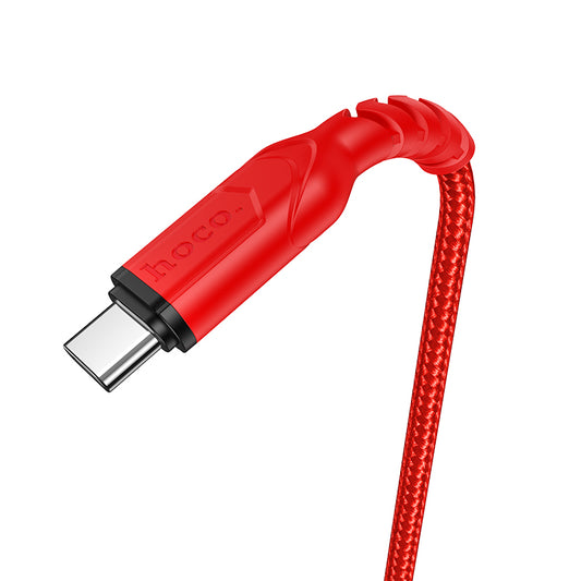 USB-A - USB-C Data- en Oplaadkabel HOCO X59 Victory, 18W, 1m, Rood