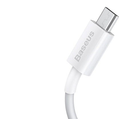 USB-A - microUSB Data- en Oplaadkabel Baseus Superior Series, 18W, 2m, Wit CAMYS-A02