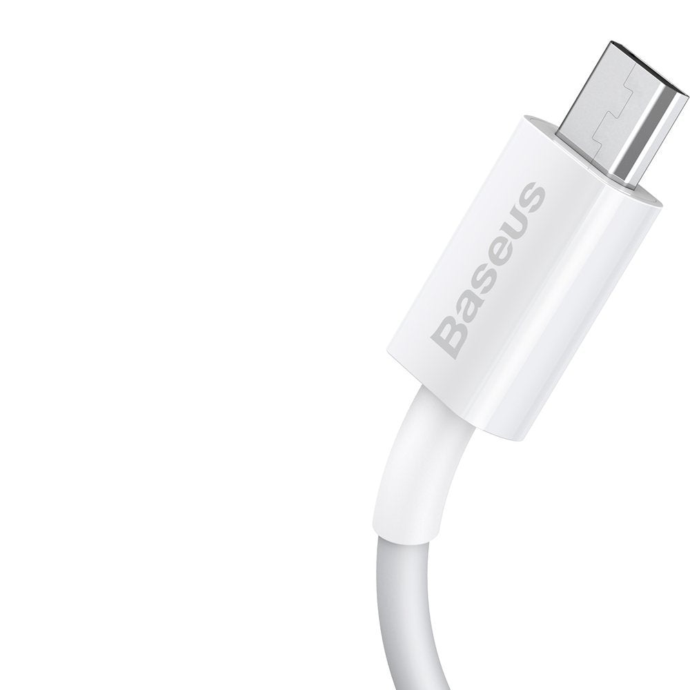 Data- en oplaadkabel USB-A - microUSB Baseus Superior Series, 18W, 1m, Wit CAMYS-02