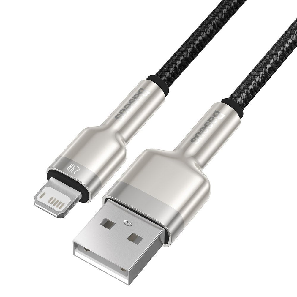 Data- en Oplaadkabel USB-A - Lightning Baseus Cafule Metal Series, 18W, 2m, Zwart CALJK-B01