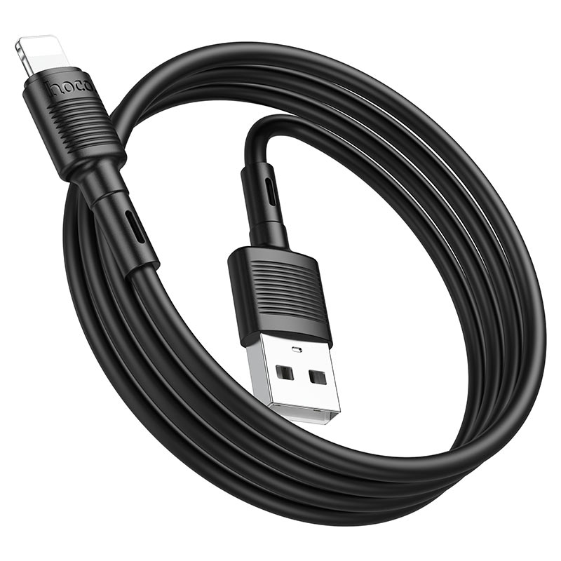 Data- en Oplaadkabel USB-A - Lightning HOCO X83 Victory, 18W, 1m, Zwart