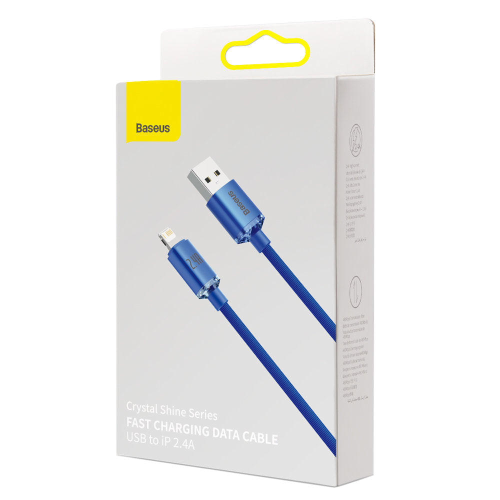 Data and Charging Cable USB-A - Lightning Baseus Crystal Shine Series, 18W, 1.2m, Blue CAJY000003