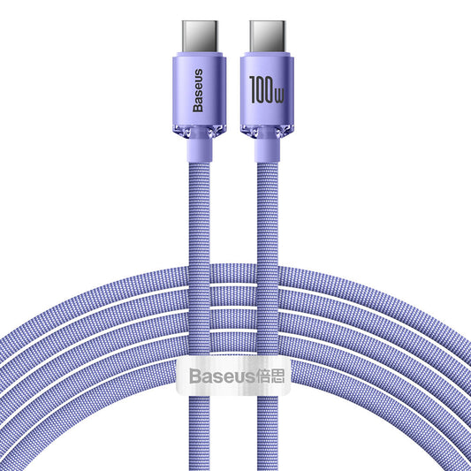 Data and Charging Cable USB-C - USB-C Baseus Crystal Shine Series, 100W, 2m, Purple CAJY000705