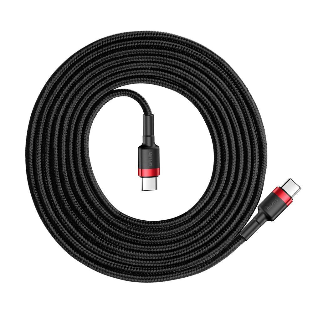 Data and Charging Cable USB-C - USB-C Baseus Coffee, 60W, 2m, Red CATKLF-H91