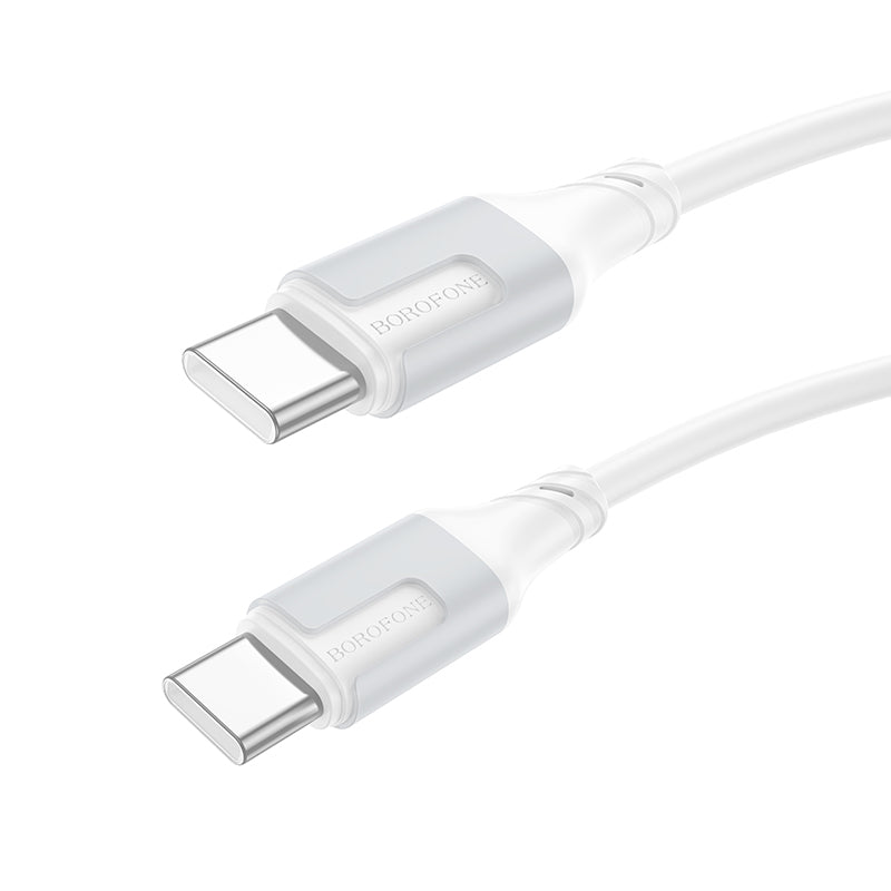 USB-C Data en Oplaadkabel - USB-C Borofone BX101 Creator, 60W, 1m, Wit