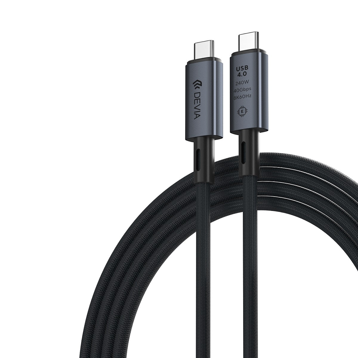 USB-C Data- en Oplaadkabel - USB-C DEVIA EC641, 240W, 1m, Zwart