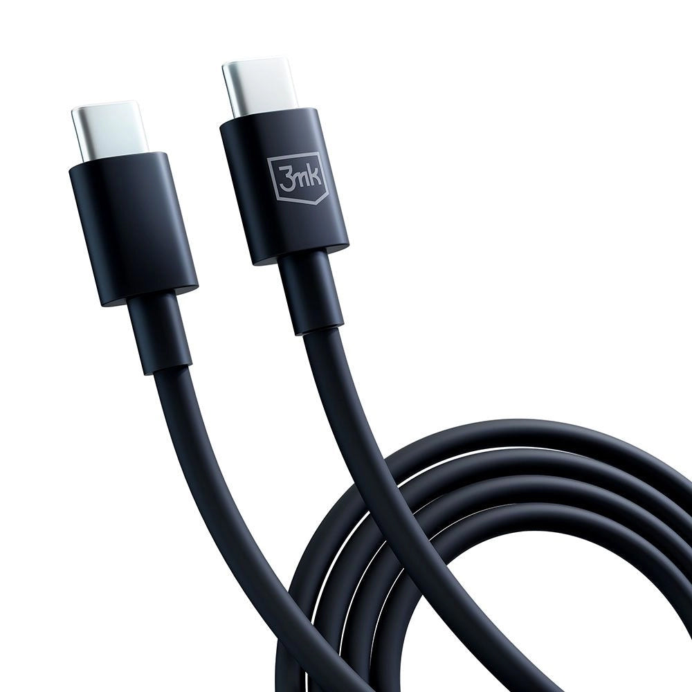 USB-C Data- en Oplaadkabel - USB-C 3MK Hyper, 100W, 1.2m, Zwart