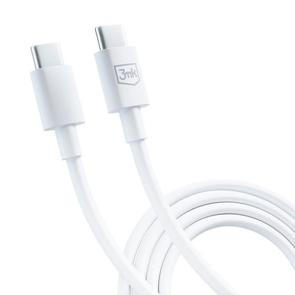 USB-C - USB-C 3MK Hyper Data and Charging Cable, 100W, 1.2m, White