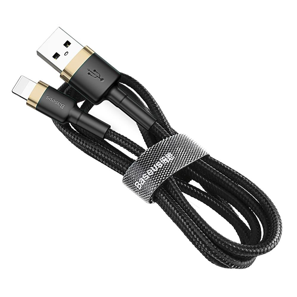 USB-A - Lightning Oplaad- en Datakabel Baseus Cafule, 18W, 1m, Goud